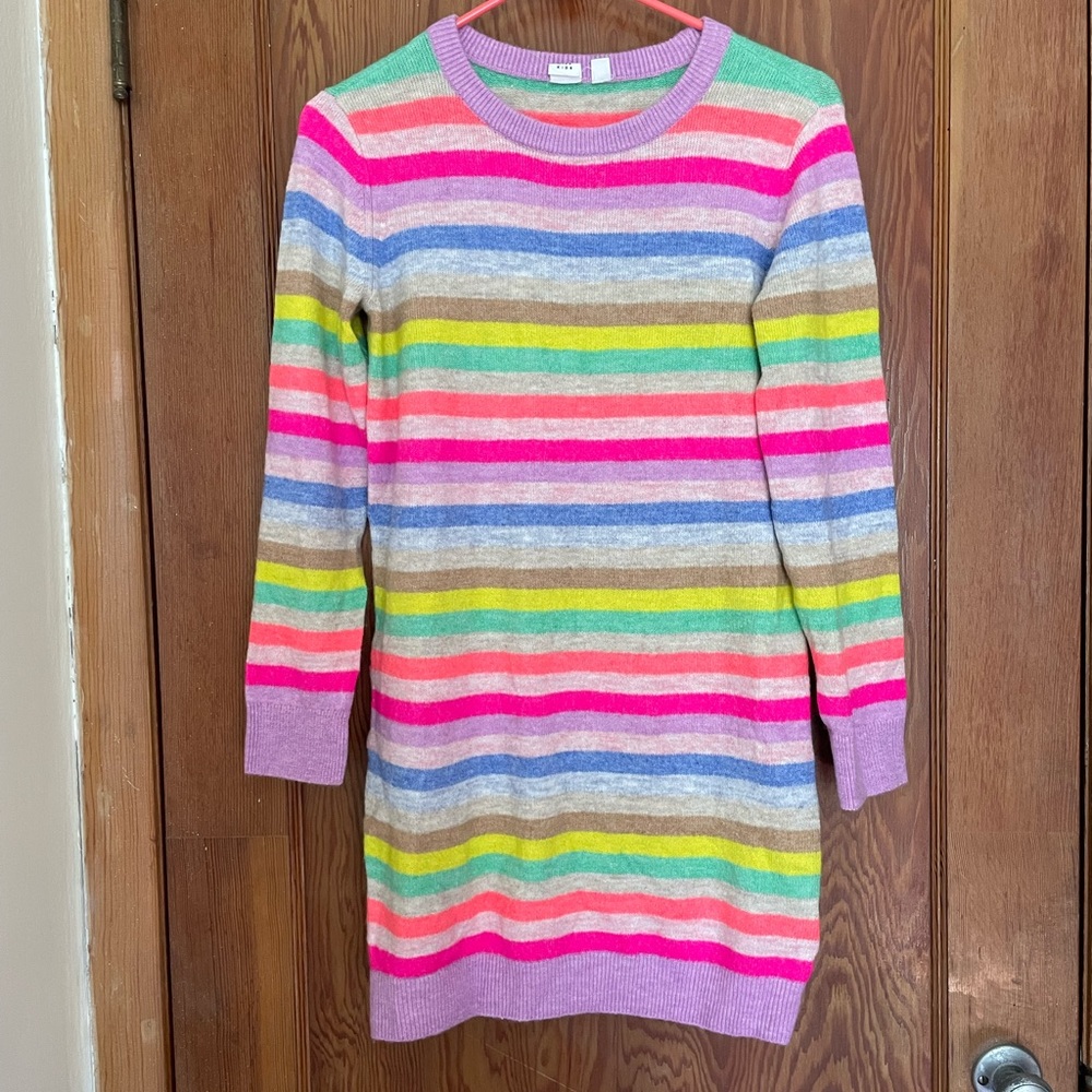 Last call - everything must go. 
Gap soft cozy rainbow acrylic tunic/dress EUC